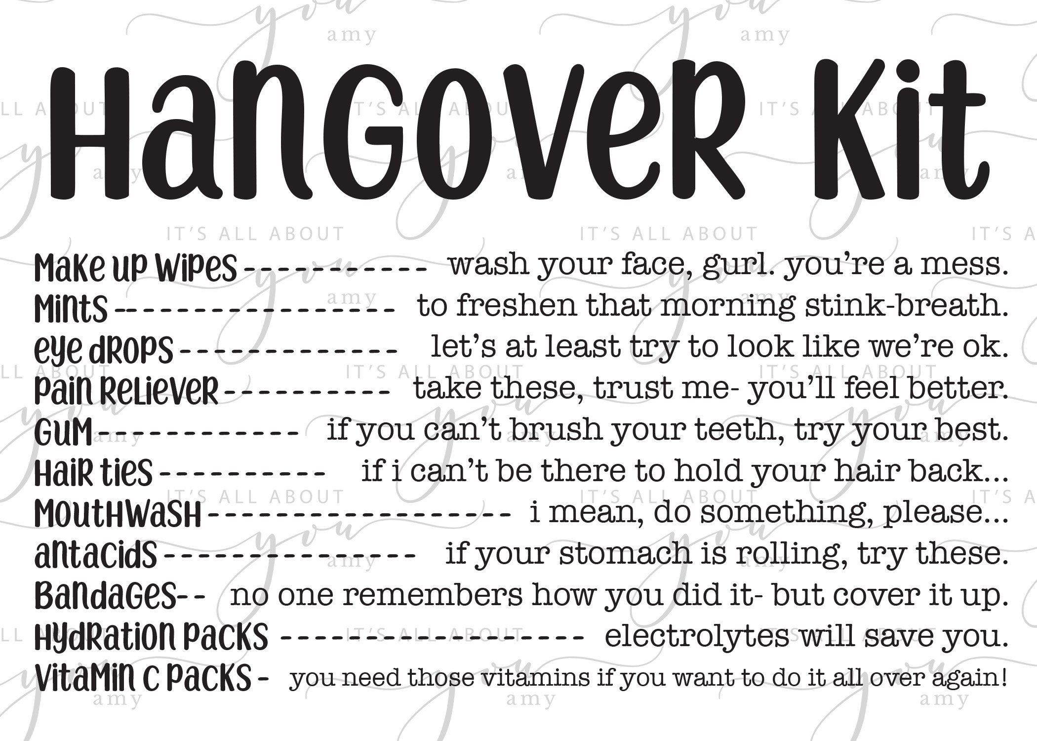 How to Make a Hangover Survival Kit